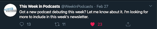 This Week In Podcasts tweet